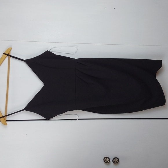 Lulus Black Strappy Elegant Wrap front Mini Dress Cocktails party Dance Sz.XL - Picture 1 of 9